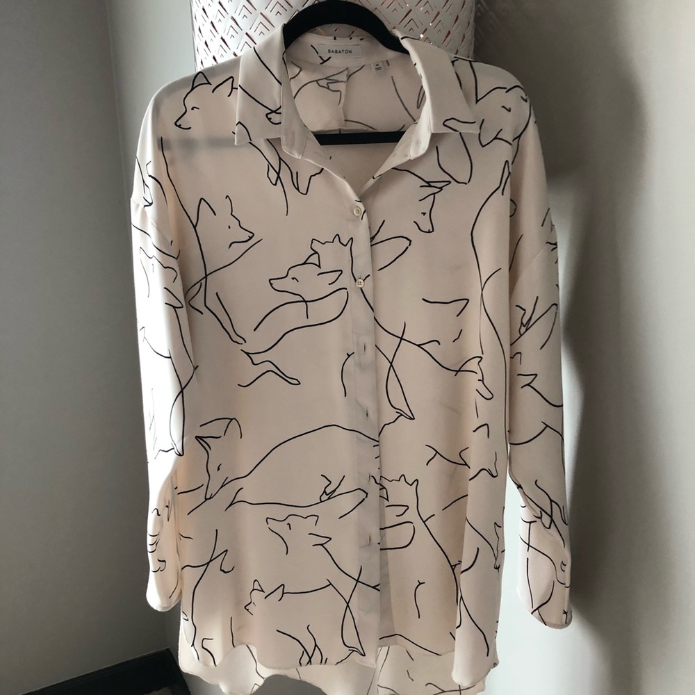 Silky button down shirt